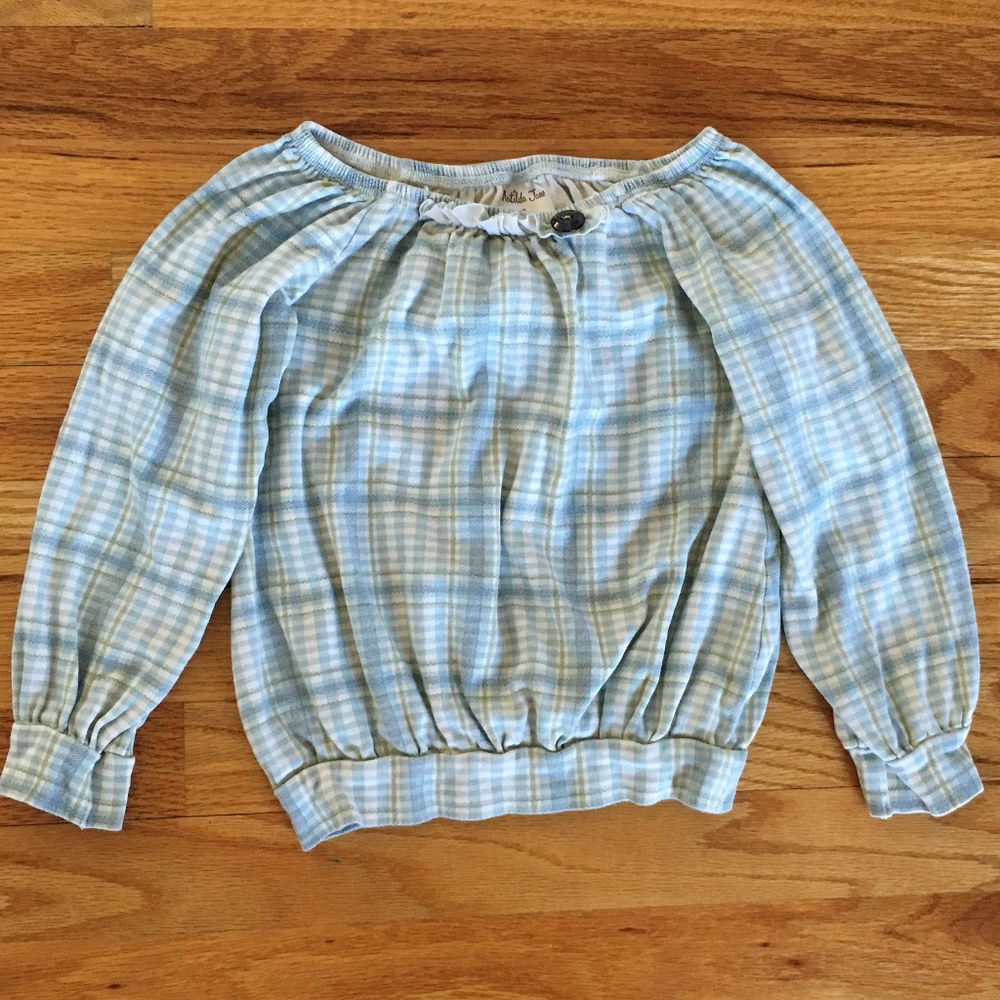 Matilda Jane Blue Ruffle Button Shirt, Size 6